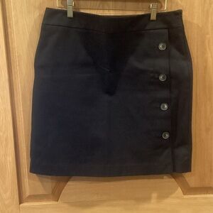 Elegant Black Button-Accent Skirt